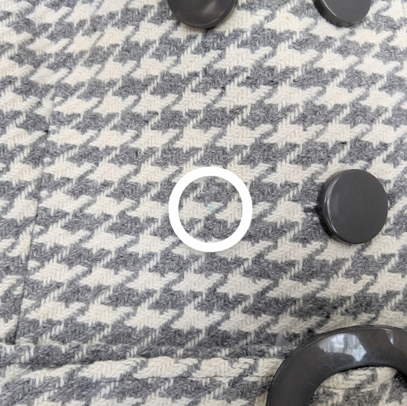 🇨🇦 Soia & Kyo Grey Houndstooth Wool Blend Peacoat Made In Canada - Picture 8 of 8